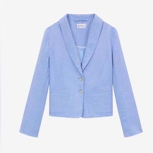 NWT Brora Cross Dye Linen Blazer Jacket sz 14US